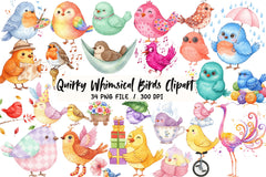 Whimsical Birds Clipart Bundle - CraftNest - Digital Crafting and Art