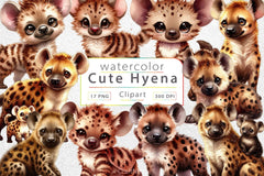 Cute Hyena Clipart Bundle - CraftNest - Digital Crafting and Art