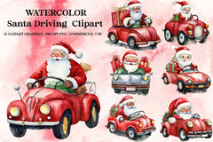 Santa Claus Driving Clipart Bundle - CraftNest - Digital Crafting and Art