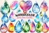 Spring Water Droplets Clipart Bundle