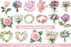 Romance Floral Clipart - CraftNest - Digital Crafting and Art