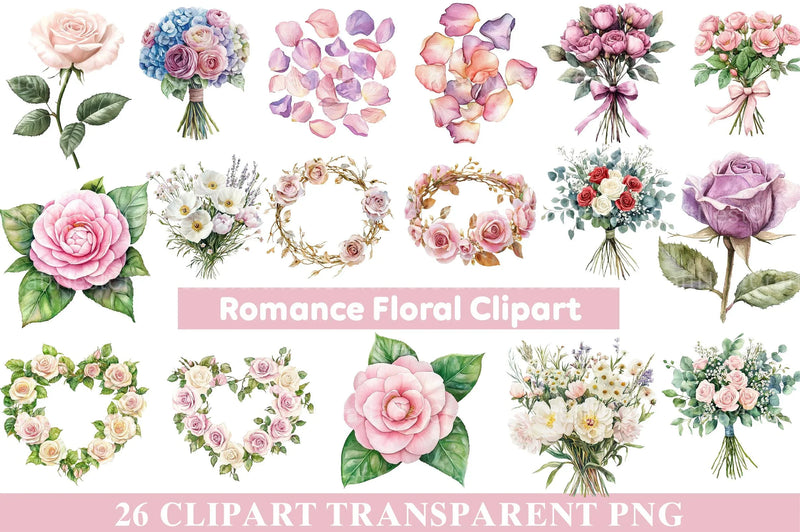Romance Floral Clipart - CraftNest - Digital Crafting and Art