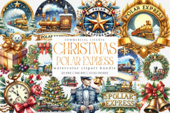 Polar Express Digital Download: Funny Christmas Clip Art & North Pole Magic Bundle - CraftNest - Digital Crafting and Art