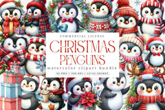 Cute Penguins Clipart Bundle - CraftNest - Digital Crafting and Art