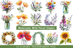 Wild Floral Clipart Bundle - CraftNest - Digital Crafting and Art