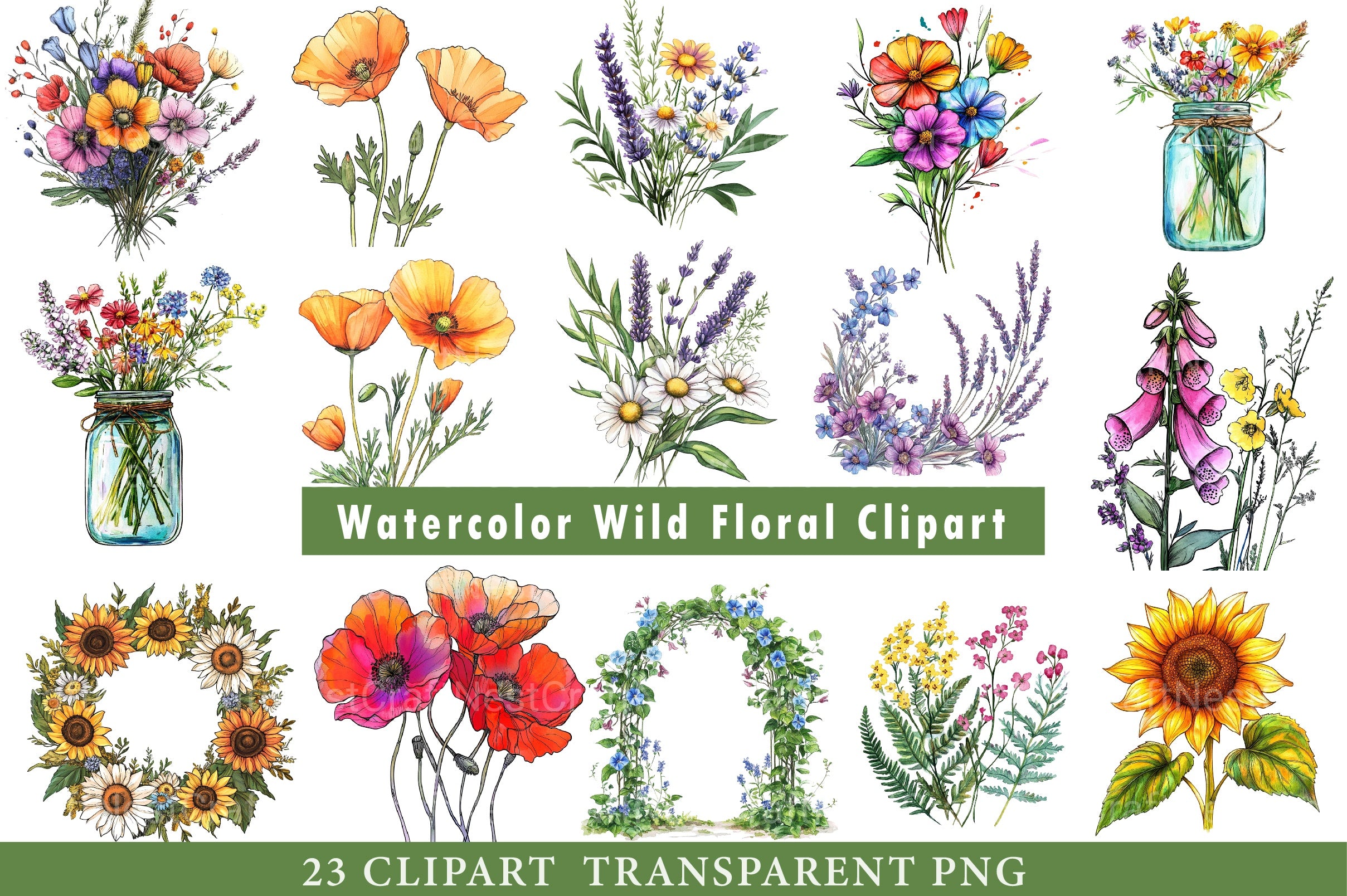 Wild Floral Clipart Bundle - CraftNest - Digital Crafting and Art