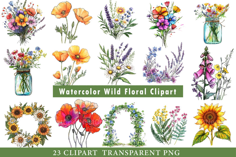 Wild Floral Clipart Bundle - CraftNest - Digital Crafting and Art
