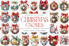 Gnome Christmas Ornament Winter Graphics Clipart Bundle - CraftNest - Digital Crafting and Art