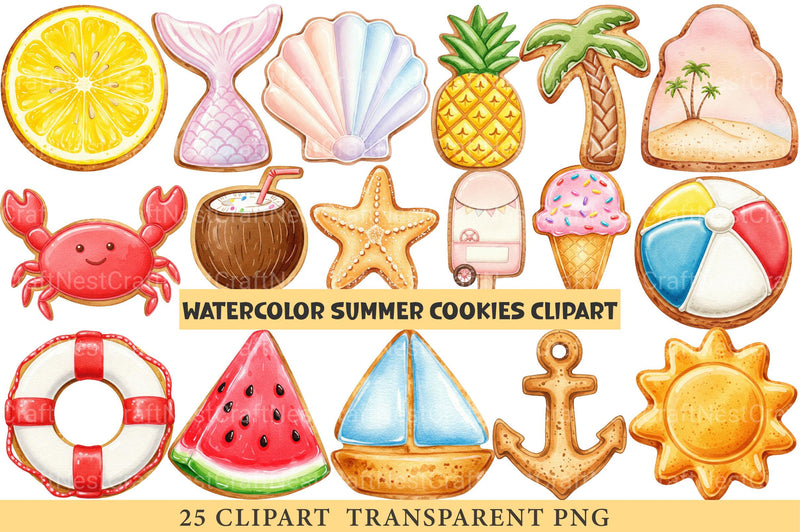 Summer Cookies Clipart - CraftNest - Digital Crafting and Art