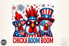 Patriotic Chicken USA 4th of July Clipart Bundle - CraftNest - Digital Crafting and Art