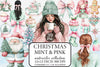 Mint & Pink Christmas Clipart Bundle