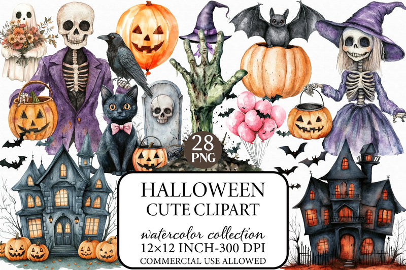 Cute Halloween Clipart Bundle 17 - CraftNest - Digital Crafting and Art