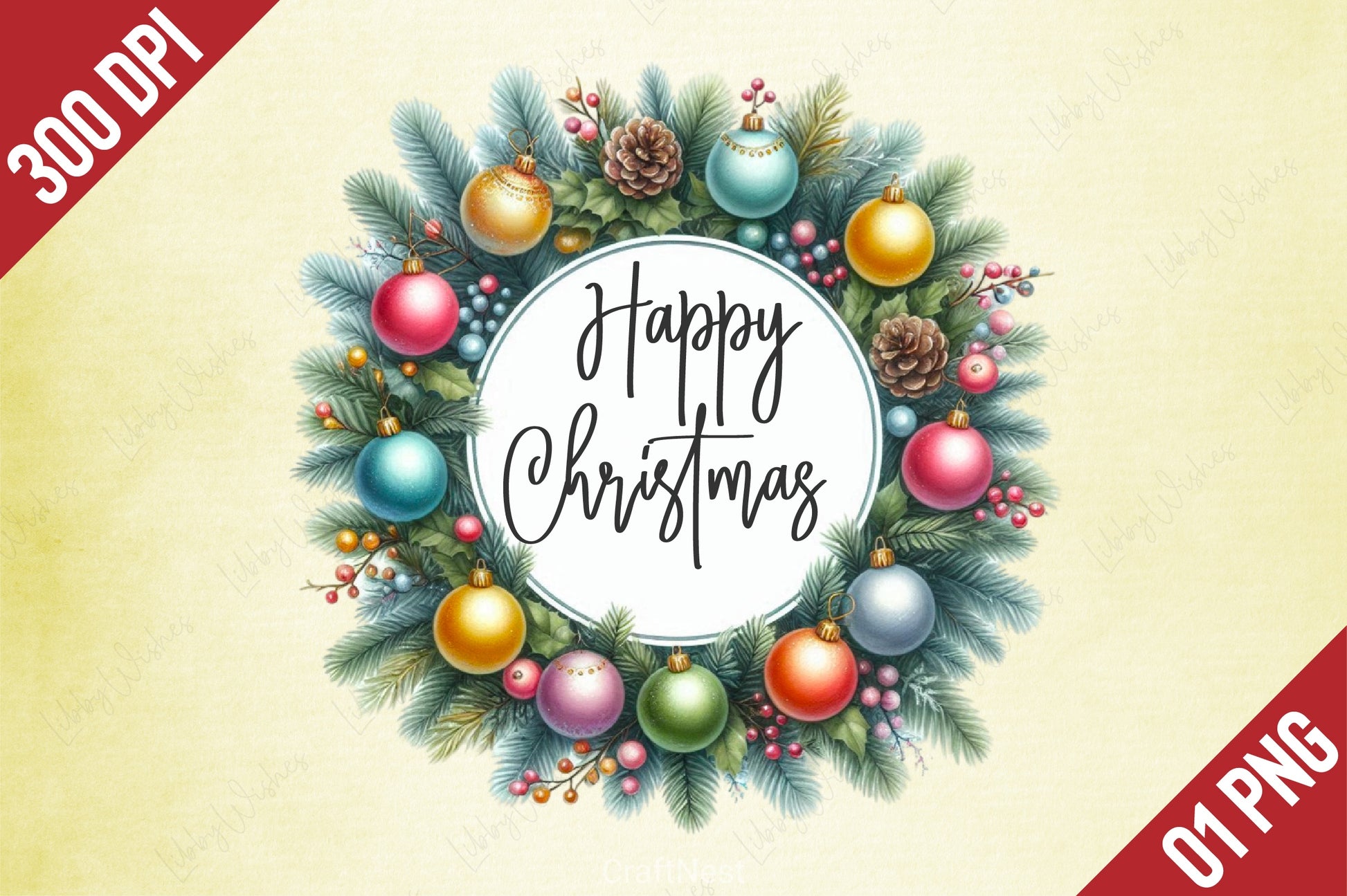 Christmas Wreath Clipart Bundle 4 - CraftNest - Digital Crafting and Art