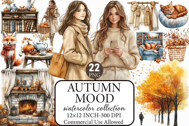Autumn Mood Clipart Bundle 2 - CraftNest - Digital Crafting and Art
