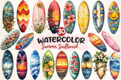Summer Surfboard Clipart Bundle 2 - CraftNest - Digital Crafting and Art