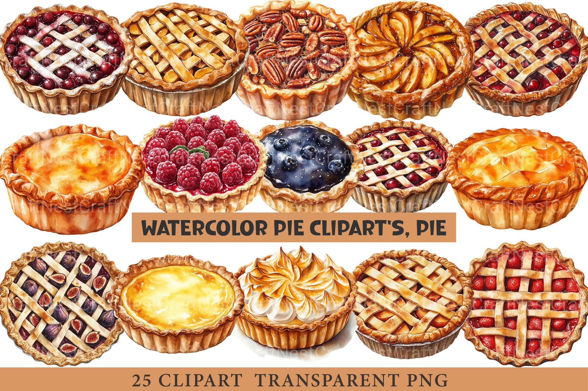 Pie Cliparts - CraftNest - Digital Crafting and Art