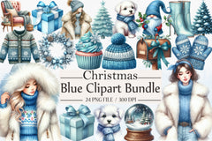 Blue Christmas Clipart Bundle 10 - CraftNest - Digital Crafting and Art