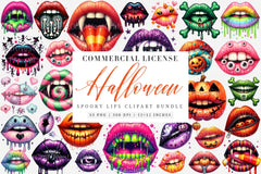 Spooky Halloween Lips Clipart Bundle - CraftNest - Digital Crafting and Art