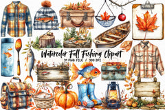 Fall Fishing Clipart Bundle - CraftNest - Digital Crafting and Art