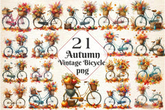 Autumn Vintage Bicycle Clipart Bundle 4 - CraftNest - Digital Crafting and Art