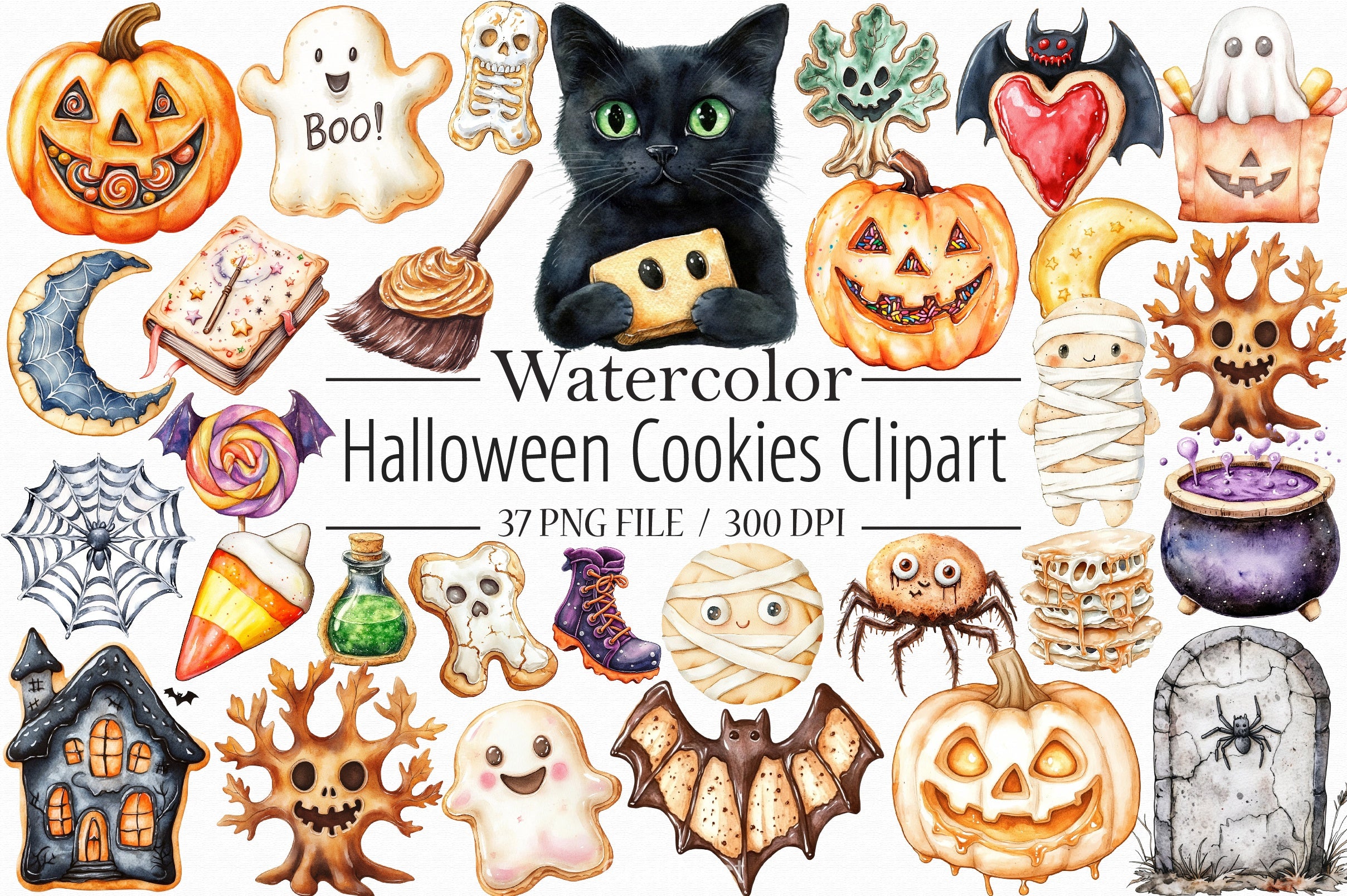 Halloween Cookies Clipart Bundle - CraftNest - Digital Crafting and Art