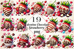 Valentine Chocolate Strawberry Clipart Bundle - CraftNest - Digital Crafting and Art