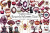 Burgundy Halloween Clipart Bundle