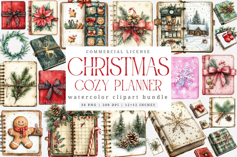 Cozy Christmas Planner Clipart Bundle 1 - CraftNest - Digital Crafting and Art