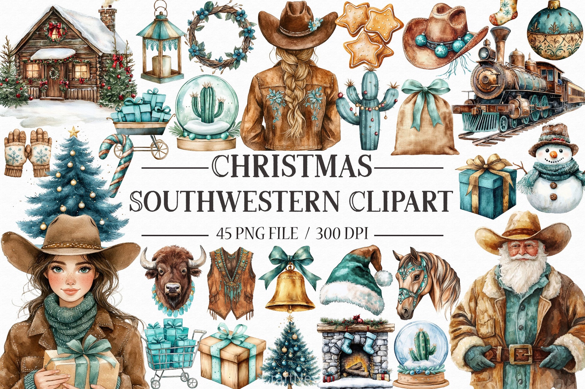 Southwestern Christmas Clipart Bundle - CraftNest - Digital Crafting and Art