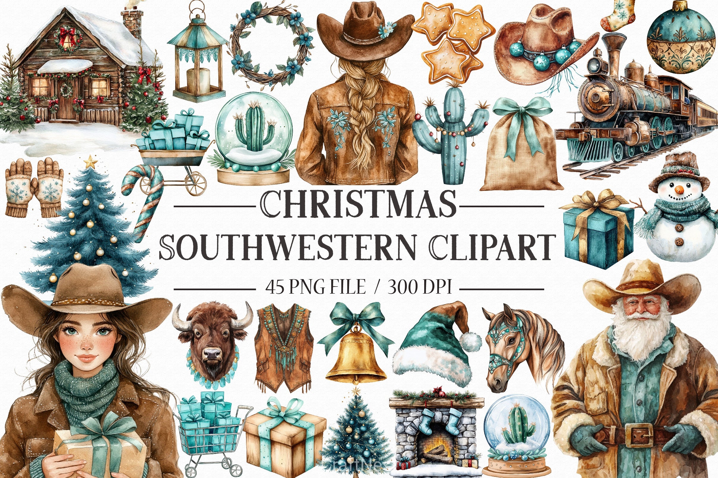 Southwestern Christmas Clipart Bundle - CraftNest - Digital Crafting and Art