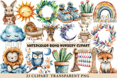 Boho Nursery Clipart - CraftNest - Digital Crafting and Art