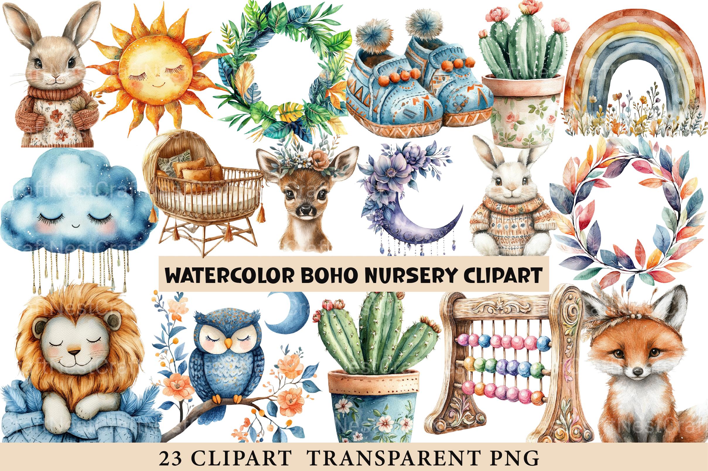 Boho Nursery Clipart - CraftNest - Digital Crafting and Art
