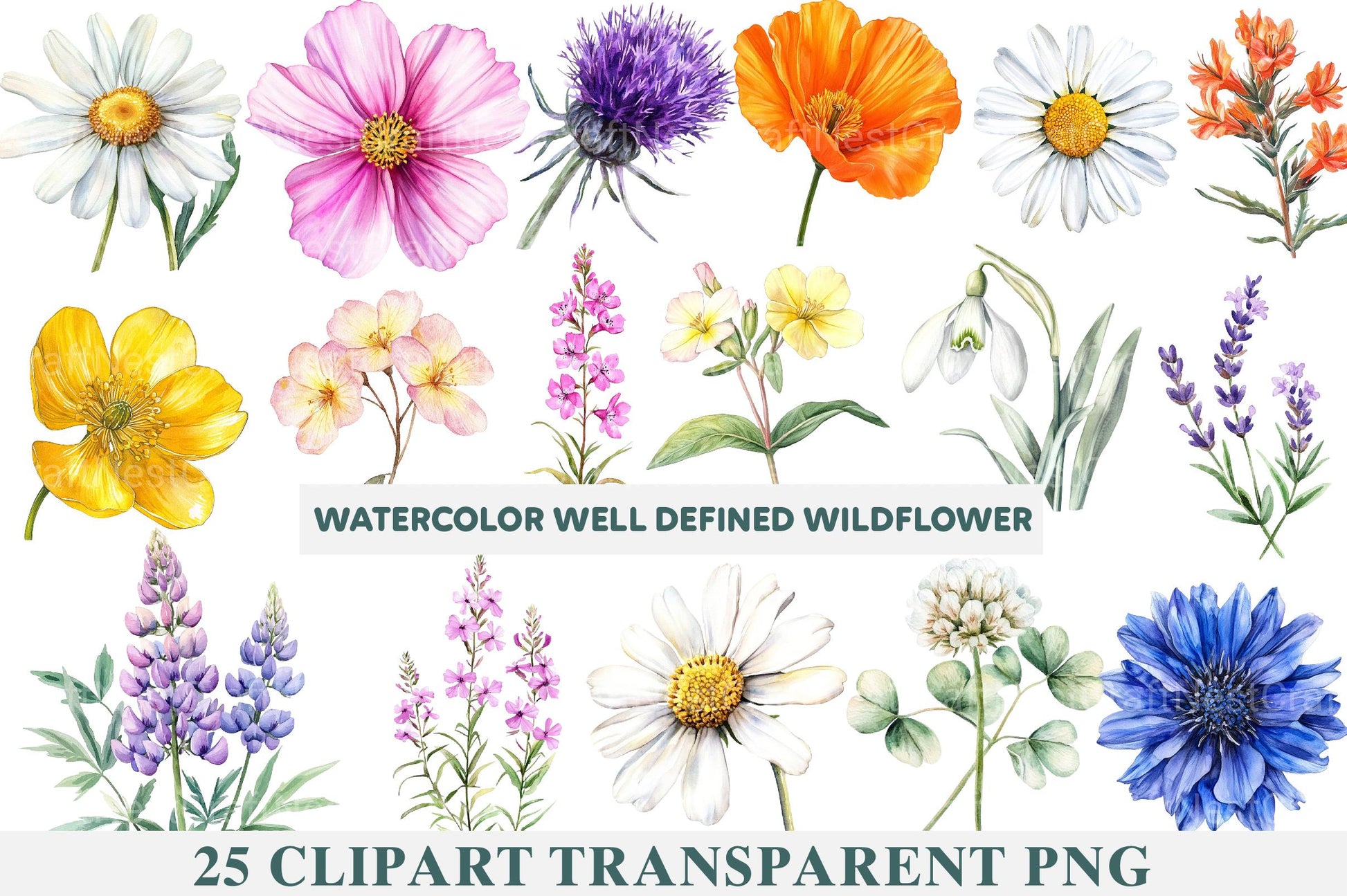 Well Defined Wildflower Clipart - CraftNest - Digital Crafting and Art