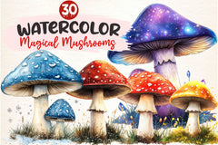 Magical Mushrooms Clipart Bundle - CraftNest - Digital Crafting and Art
