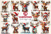 Cute Reindeer Christmas Clipart Bundle