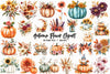 Autumn Flower & Pumpkin Clipart Bundle