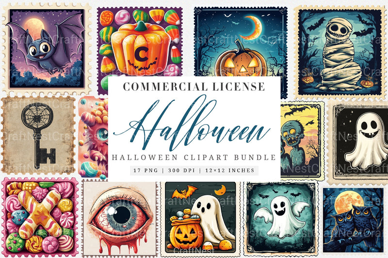 Cute Halloween Alphabet Clipart Bundle - CraftNest - Digital Crafting and Art