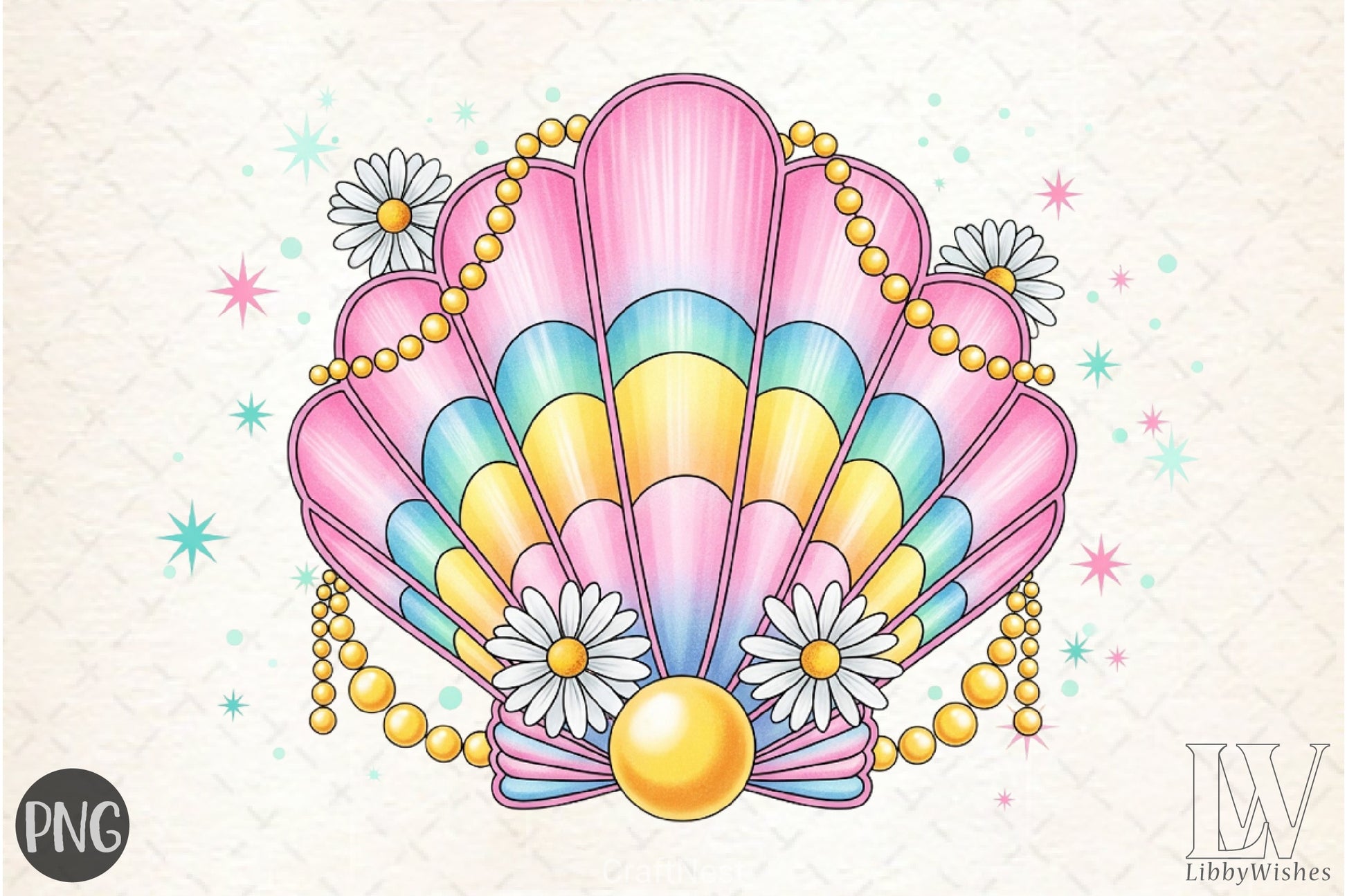 Clam Pearl Summer Clipart Bundle - CraftNest - Digital Crafting and Art