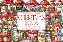 Christmas Dogs Clipart Bundle 1 - CraftNest - Digital Crafting and Art