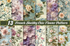 French Shabby Chic Pastel Flower Pattern Clipart Bundle