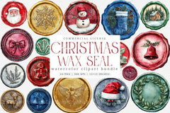 Christmas Wax Seal Clipart Bundle - CraftNest - Digital Crafting and Art