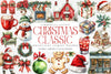 Classic Christmas Holiday Art: Red & Green Xmas Cozy Winter Stickers Bundle
