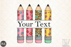 Pencil Trio Monogram Frame Clipart Bundle - CraftNest - Digital Crafting and Art