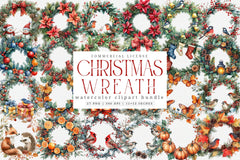 Christmas Wreath Clipart Bundle 88 - CraftNest - Digital Crafting and Art