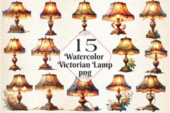 Victorian Lamp Clipart Bundle - CraftNest - Digital Crafting and Art