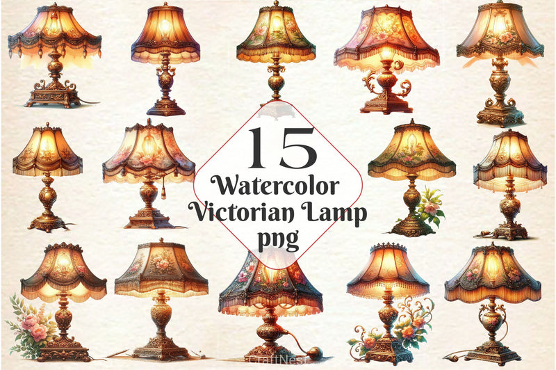 Victorian Lamp Clipart Bundle - CraftNest - Digital Crafting and Art