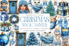 Blue Christmas Magic Winter Cozy Clipart Bundle 2