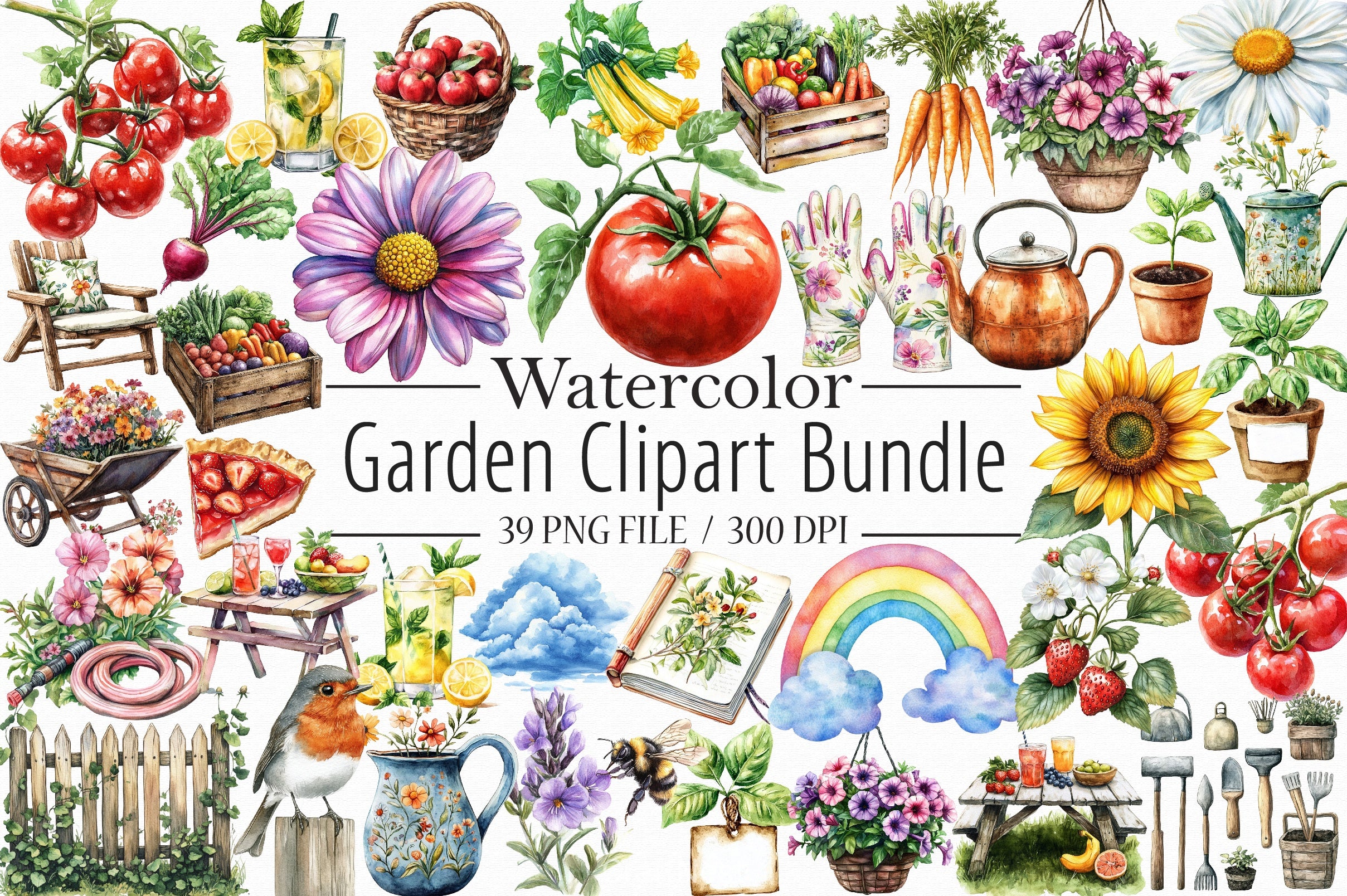 Garden Clipart Bundle - CraftNest - Digital Crafting and Art