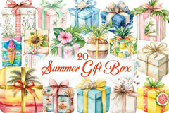 Summer Gift Box Clipart Bundle - CraftNest - Digital Crafting and Art