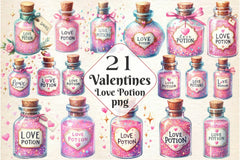 Glittery Love Potion Clipart Bundle - CraftNest - Digital Crafting and Art